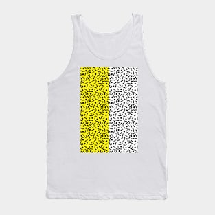 80s wavy retro split gold and white Tank Top